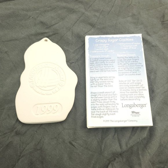 Longaberger 1999 Pottery Snow Friends Flurry & Snowball Crispy Suger Cookie Mold - Picture 6 of 10